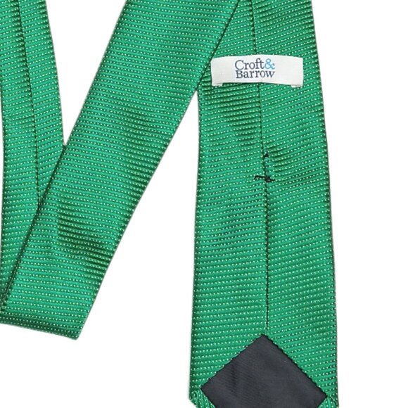 Croft & Barrow Tie Men’s 60” Solid Green Textured Designer Classic Tie New - Picture 4 of 4